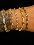 Puffy Gold-Tone Bracelet Stack