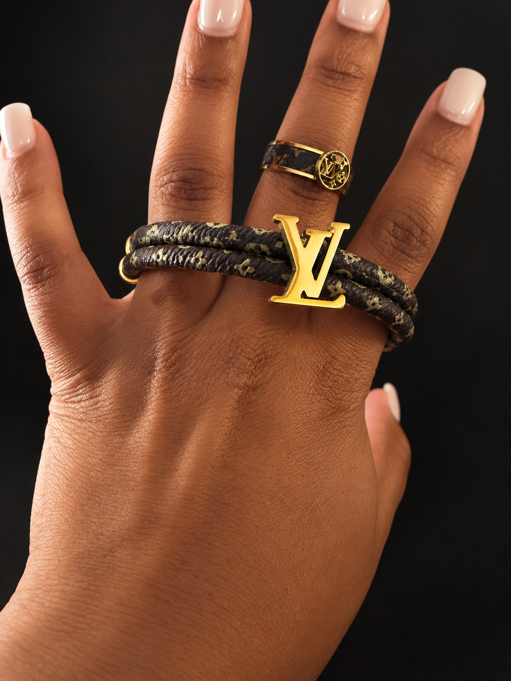 Brown Sugar Textured Bracelet & Ring Set