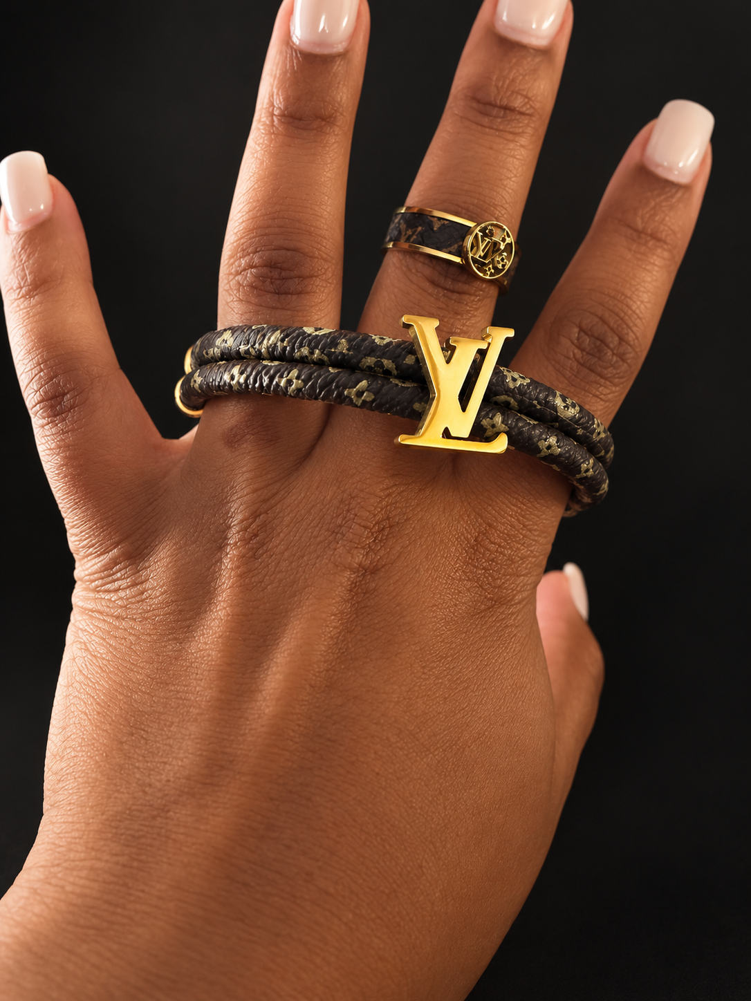 Brown Sugar Textured Bracelet & Ring Set