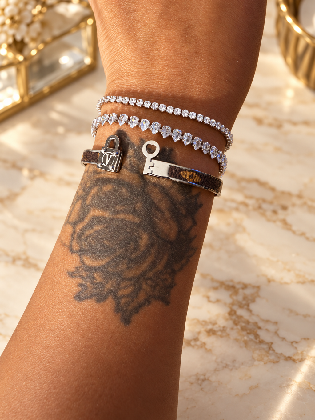Lock and Key Bracelet Stack