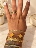 Golden Charm Bracelet & Ring Set