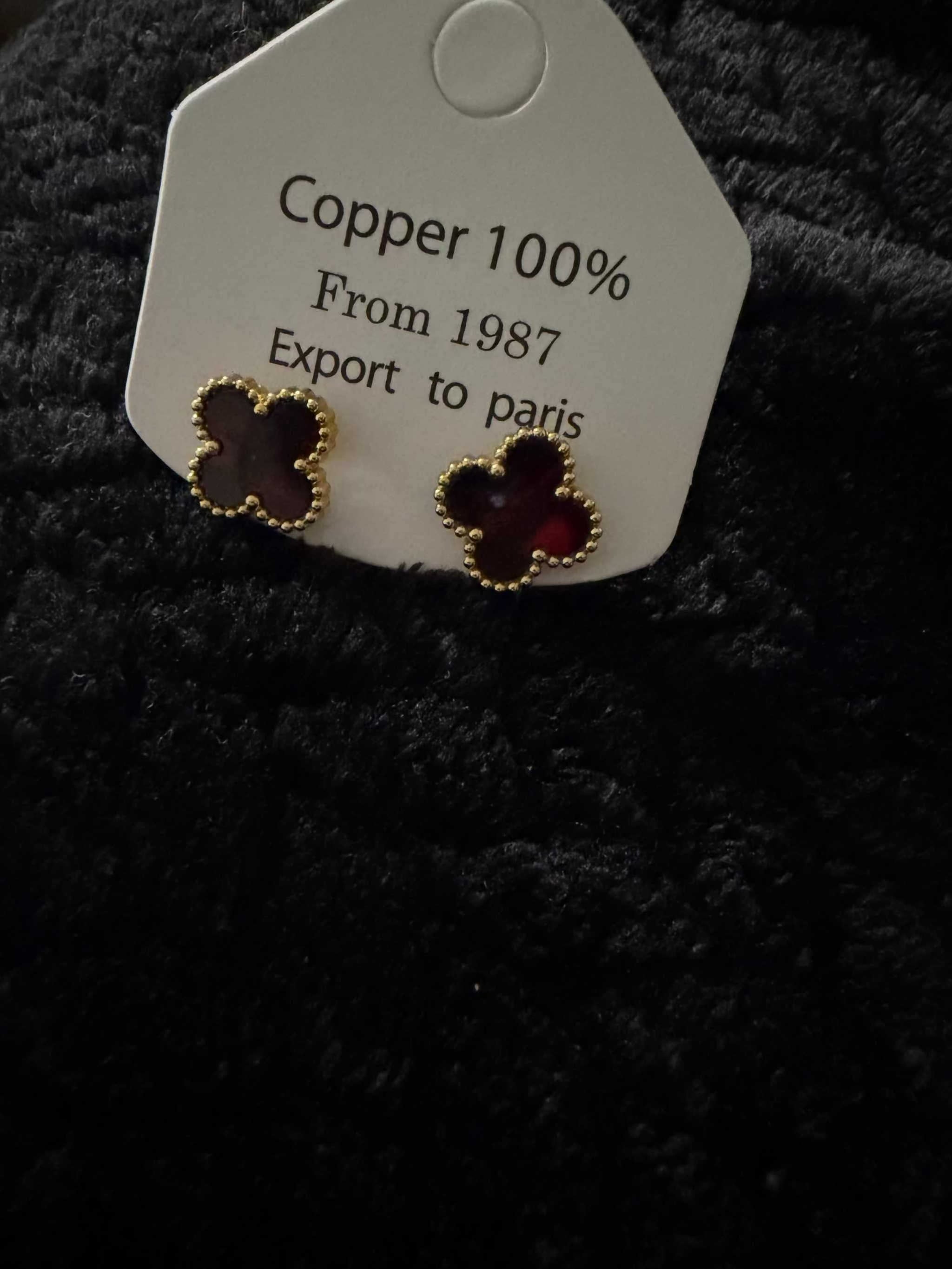 Burgundy Clover Earrings