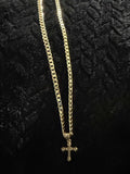 Cuban Necklace With Small Cross Charm