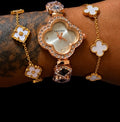 Mother of Pearl Clover Watch & Bracelet Stack