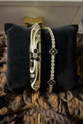 golden girl set enamel and tennis bracelets